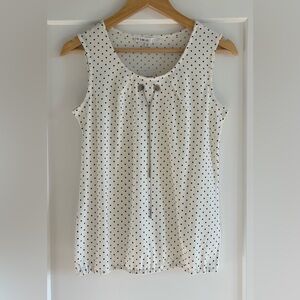 Cleo White With Black Polkadots Top